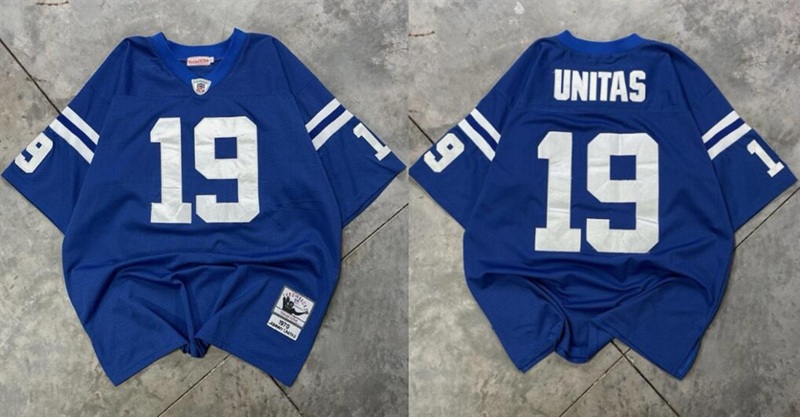 Men's Blue Indianapolis Colts #19 Unitas Stitched Football Jersey